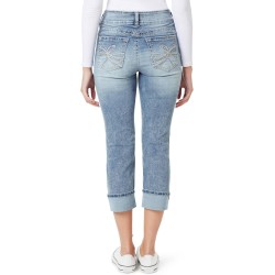 WallFlower Women's Flirty Curvy Crop Jeans High Rise Insta Stretch Denim 23.5-Inch Inseam, Sizes 0 - 24