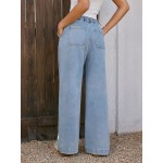 CIDER Womens Drawstring Baggy Wide Leg Jeans High Elastic Waist Boyfriend Jeans with Deep Pockets Trendy Denim Pants CIDER Womens Drawstring Baggy Wide Leg Jeans High Elastic Waist Boyfriend Jeans with Deep Pockets Trendy Denim Pants