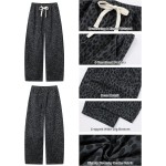 GRAPENT Barrel Jeans for Women Trendy High Waisted Pull On Wide Leg Cropped Leopard Cheetah Print Stretchy Denim Pants