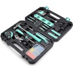 Amazon Basics 142-Piece Household Tool Kit for Home Repair, Hand Tools with Storage Case, 13.39 x 9.25 x 2.95 inch, Turquoise