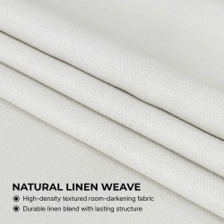 HPD Half Price Drapes - Faux Linen Curtains for Living Room (1 Panel) - 50W X 108L - Textured Room Darkening Curtains for Bedroom 108 Inches Long - Drapes for Home Decor, Birch