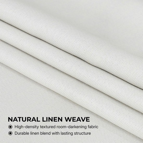 HPD Half Price Drapes - Faux Linen Curtains for Living Room (1 Panel) - 50W X 108L - Textured Room Darkening Curtains for Bedroom 108 Inches Long - Drapes for Home Decor, Birch