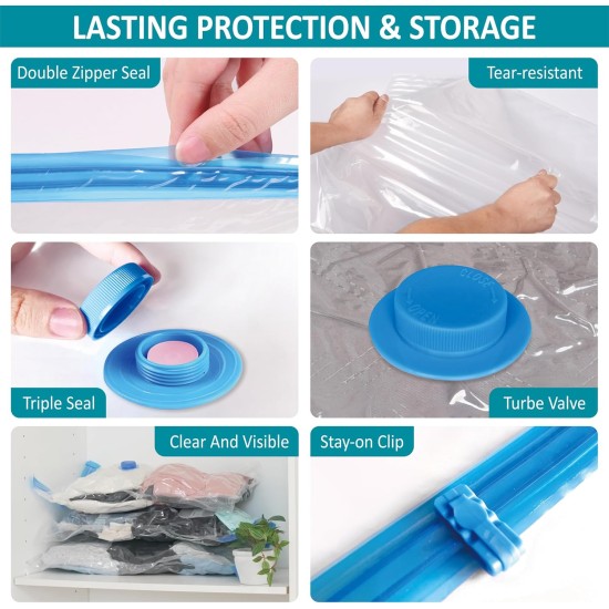 Cozy Essential Travel Vacuum Storage Bags with Rechargeable Cordless Electric Pump, Space Saver Bags for Luggage, Suitcase, Carry-On, for Clothes, Blankets, Comforters, Pillows, 26 Combo