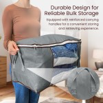 Reli. 60L Clothes Storage Bags (9 Pack) Closet Organizers, Storage Containers | Foldable Clothes Bins w/Lids, Handles | Large Bags for Storing Towels, Clothing, Toys, Blankets | Grey Reli. 60L Clothes Storage Bags (9 Pack) Closet Organizers, Storage Containers | Foldable Clothes Bins w/Lids, Handles | Large Bags for Storing Towels, Clothing, Toys, Blankets | Grey
