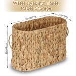 efluky Toilet Paper Storage Basket, Water Hyacinth Slim Toilet Paper Holder- Holds Up to 9 Mega Rolls, Home Bathroom Decor Organizer