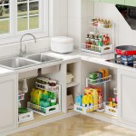 Under Sink Organizer, 2 Pack Height Adjustable Cabinet Organizer with Slide Out Drawer, Pull Out Under Sink Storage, Multi-Purpose 2 Tier Sink Shelves for Kitchen Bathroom Pantry (White, 2 Pack)