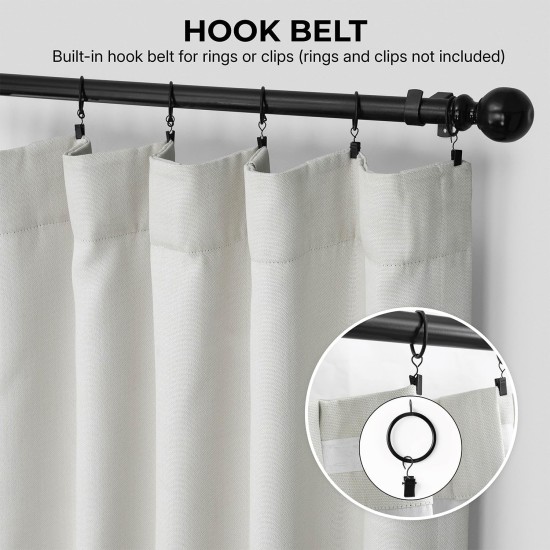 HPD Half Price Drapes - Faux Linen Curtains for Living Room (1 Panel) - 50W X 108L - Textured Room Darkening Curtains for Bedroom 108 Inches Long - Drapes for Home Decor, Birch