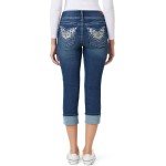 WallFlower Women's Luscious Curvy 23.5" Crop Mid-Rise Bling Insta Stretch Juniors (Standard and Plus) WallFlower Women's Luscious Curvy 23.5" Crop Mid-Rise Bling Insta Stretch Juniors (Standard and Plus)