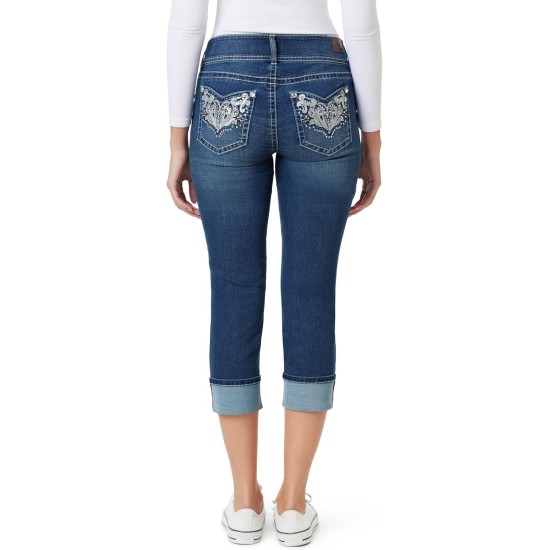 WallFlower Women's Luscious Curvy 23.5" Crop Mid-Rise Bling Insta Stretch Juniors (Standard and Plus) WallFlower Women's Luscious Curvy 23.5" Crop Mid-Rise Bling Insta Stretch Juniors (Standard and Plus)