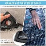 Analan Mini Pet Hair Remover for Car Detailing Supplies, Carpet Dog Hair Remover for Car Interior, Triangle Dog Hair Remover for Auto Detailing, Couch, Furniture, Lint, Carpet (Jet Black)