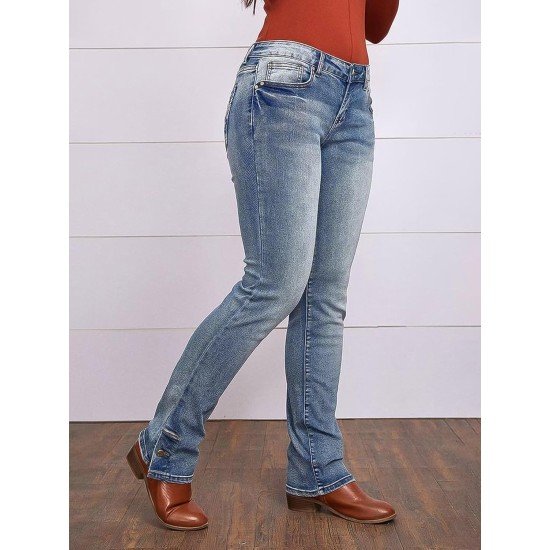 Flamingals Butt Lifting Bootcut Jeans Stretchy Casual Fall Winter Trendy Flare Leg Jeans for Women Flamingals Butt Lifting Bootcut Jeans Stretchy Casual Fall Winter Trendy Flare Leg Jeans for Women