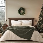 EVERGRACEHOME Chunky Chenille Knit Throw Blanket for Couch, Soft Luxurious Moss Stitch Chair Blankets for Bed, Cozy Decorative Farmhouse Knitted Throws for Sofa, Olive Green, 50" x 60"