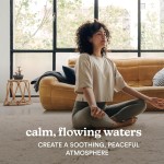 Homedics Golden Dew Relaxation Tabletop Water Fountain with 3 Tiers, Natural River Rocks, and a Quiet Pump for Soothing Zen Ambiance in Your Home or for Office Décor, Powered by 2 AA Batteries