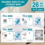 Cozy Essential Travel Vacuum Storage Bags with Rechargeable Cordless Electric Pump, Space Saver Bags for Luggage, Suitcase, Carry-On, for Clothes, Blankets, Comforters, Pillows, 26 Combo