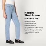 Amazon Essentials Women's Medium Stretch Slim-Fit Mid-Rise Straight Leg Jeans