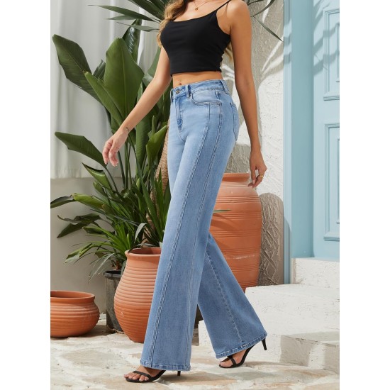 FLYING BANANA Women's Wide Leg Jeans High Waisted Strechy Jeans