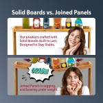 IIIOIIIA Bamboo Over the Stove Spice Shelf for Kitchen, 31.5" Spice Rack Organizer Shelf with 6 hooks, 11.4" Height Extra Storage Countertop, Easy to Assemble