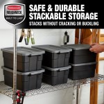 Rubbermaid 6-Pack Heavy Duty Durable 3 GAL Totes for Storage with Snap Lids and Handles, Plastic Storage Bins Stackable Black Gray for Home and Garage (3 GAL - 6 Pack Solid Black and Grey) Rubbermaid 6-Pack Heavy Duty Durable 3 GAL Totes for Storage with Snap Lids and Handles, Plastic Storage Bins Stackable Black Gray for Home and Garage (3 GAL - 6 Pack Solid Black and Grey)