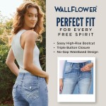 WallFlower Women's Sassy Bootcut High Rise Insta Soft Juniors Jeans