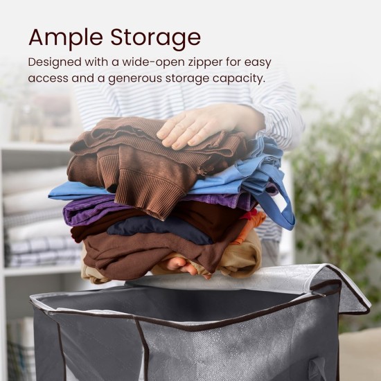 Reli. 60L Clothes Storage Bags (9 Pack) Closet Organizers, Storage Containers | Foldable Clothes Bins w/Lids, Handles | Large Bags for Storing Towels, Clothing, Toys, Blankets | Grey Reli. 60L Clothes Storage Bags (9 Pack) Closet Organizers, Storage Containers | Foldable Clothes Bins w/Lids, Handles | Large Bags for Storing Towels, Clothing, Toys, Blankets | Grey