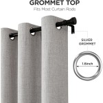 Joydeco 100% Blackout Curtains for Bedroom 84 Inch Long, Linen Black Out Curtains 2 Panels Set With Grommet for Living Room Window, Thermal Insulated Full Light Blocking Drapes Privacy Protection,52"W