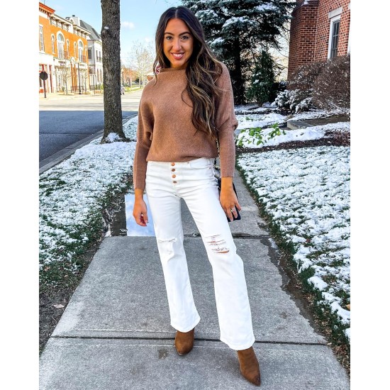 LookbookStore High Waisted Ripped Flare Jeans for Women Distressed Bell Bottom Jeans Wide Leg Pants