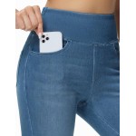 THE GYM PEOPLE Women's High Waisted Jeggings Pants Stretchy Tummy Control Skinny Jean Leggings with Pockets