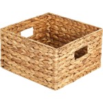 Honey-Can-Do Banana Leaf Storage Baskets –Water Hyacinth Woven Basket, Decorative Baskets for Shelves, Basket for Gifts, Closet, Pantry, and Home Organization, Set of 3, Multi-Size