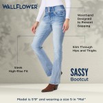 WallFlower Women's Sassy Bootcut High Rise Insta Soft Juniors Jeans