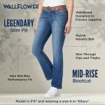 WallFlower Women's Legendary Slim Bootcut Mid-Rise Belted Insta Stretch Juniors Jeans (Standard and Plus)