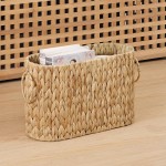 efluky Toilet Paper Storage Basket, Water Hyacinth Slim Toilet Paper Holder- Holds Up to 9 Mega Rolls, Home Bathroom Decor Organizer