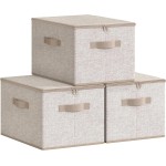 SONGMICS Foldable Storage Organizer Boxes, Set of 3 Storage Basket Bins with Lids, Handles, Clothes Organizer, 15.7 x 11.8 x 9.8 Inches, Non-Woven Fabric, Summer Sand URZB003K01 SONGMICS Foldable Storage Organizer Boxes, Set of 3 Storage Basket Bins with Lids, Handles, Clothes Organizer, 15.7 x 11.8 x 9.8 Inches, Non-Woven Fabric, Summer Sand URZB003K01