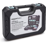 Amazon Basics 142-Piece Household Tool Kit for Home Repair, Hand Tools with Storage Case, 13.39 x 9.25 x 2.95 inch, Turquoise