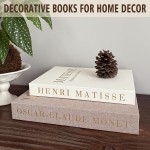 Decorative Books, Coffee Table Decor with Linen Coffee Table White Books Stack Bookshelf Home Decor, Fake Book Double as Libros Decorativos and Photo Storage