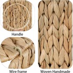 efluky Toilet Paper Storage Basket, Water Hyacinth Slim Toilet Paper Holder- Holds Up to 9 Mega Rolls, Home Bathroom Decor Organizer